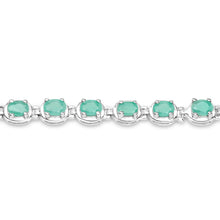 Load image into Gallery viewer, 3.78 Carat Genuine Emerald .925 Sterling Silver Bracelet