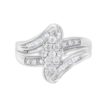 Load image into Gallery viewer, 10K White Gold 1/2 cttw Diamond Cluster Ring (H-I Clarity, I2-I3 Color) - Size 6