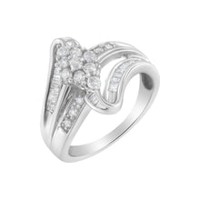 Load image into Gallery viewer, 10K White Gold 1/2 cttw Diamond Cluster Ring (H-I Clarity, I2-I3 Color) - Size 6