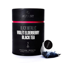 Load image into Gallery viewer, Black Metallic - Violet Elderberry Black Tea (15 Tea Bags)