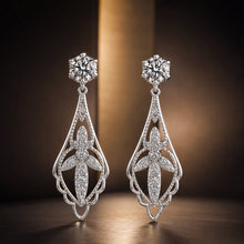 Load image into Gallery viewer, 925 Sterling Silver 0.50 Carat Moissanite Earrings with White Gold Plating for Women