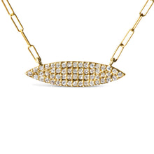 Load image into Gallery viewer, 14K Yellow Gold 3/8 Cttw Two-Strand Marquise and Bar Charm Paper Clip Link Pendant Necklace (I-J Color, I1-I2 Clarity) -18" and 20" Inch Lengths