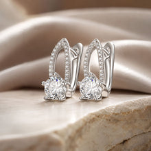 Load image into Gallery viewer, 925 Sterling Silver Earrings with CZ Pavé Setting, 1.4*0.62cm for Women