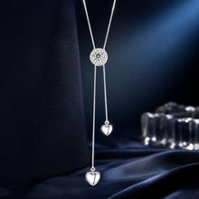 Load image into Gallery viewer, 925 Sterling Silver 5mm Moissanite Necklace with Pavé Setting in White Gold, 450mm Length for Women