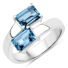 Load image into Gallery viewer, 2.40 Carat Genuine London Blue Topaz .925 Sterling Silver Ring