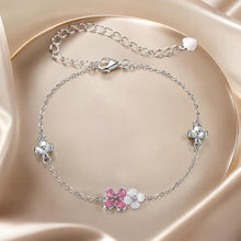 Load image into Gallery viewer, 925 Sterling Silver Enamel Charm Bracelet with Pavé CZ, 15+6cm for Women