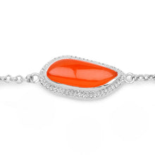 Load image into Gallery viewer, 5.50 Carat Genuine Carnelian And White Topaz .925 Sterling Silver Bracelet