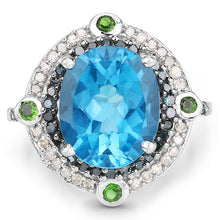 Load image into Gallery viewer, 5.84 Carat Genuine Multi Stones .925 Sterling Silver Ring