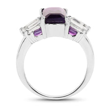 Load image into Gallery viewer, 4.20 Carat Genuine Amethyst and White Topaz .925 Sterling Silver Ring