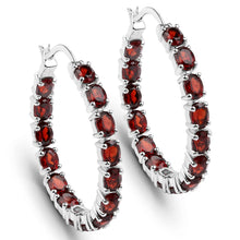 Load image into Gallery viewer, 6.00 Carat Genuine Garnet .925 Sterling Silver Earrings