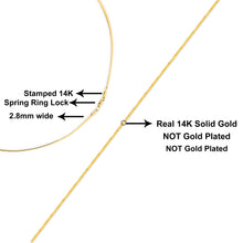 Load image into Gallery viewer, Unisex Solid 14K Yellow Gold 2.8mm Imperial Herringbone Chain Necklace - 18" Inches