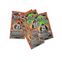 Load image into Gallery viewer, BiteMyWood Flavored Birchwood Toothpicks in Plastic Reusable Bag 21 qty 5 Flavors To Choose From