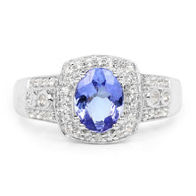 Load image into Gallery viewer, 1.42 Carat Genuine Tanzanite & White Topaz .925 Sterling Silver Ring