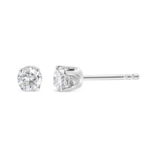 Load image into Gallery viewer, AGS Certified 14K White Gold 1.0 cttw 4-Prong Set Brilliant Round-Cut Solitaire Diamond Push Back Stud Earrings (G-H Color, I1-I2 Clarity)