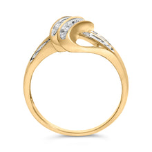 Load image into Gallery viewer, 10K Yellow Gold Plated .925 Sterling Silver 1.0 Cttw Diamond Flower Cluster Open Halo Floral Ring (J-K Color, I2-I3 Clarity) - Size 6