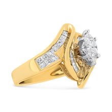 Load image into Gallery viewer, 14K Yellow Gold Princess, Baguette, and Pie cut Diamond Marquise Shaped Ring (1 1/4 Cttw, G-H Color, SI1-SI2 Clarity) - Size 5-1/2