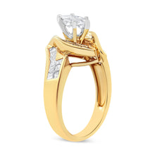 Load image into Gallery viewer, 14K Yellow Gold Princess, Baguette, and Pie cut Diamond Marquise Shaped Ring (1 1/4 Cttw, G-H Color, SI1-SI2 Clarity) - Size 5-1/2