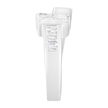 Load image into Gallery viewer, 14K White Gold Princess and Baguette-cut Diamond Ring (1 1/3 Cttw, G-H Color, SI2-I1 Clarity) - Size 6-3/4