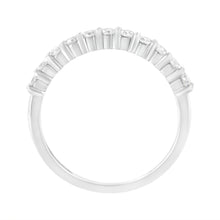 Load image into Gallery viewer, .925 Sterling Silver 1/2 cttw Shared Prong-Set Brilliant Round-Cut Diamond 11 Stone Band Ring (I-J Color, SI2-I1 Clarity) - Size 7