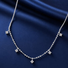 Load image into Gallery viewer, 925 Sterling Silver 0.10ct Moissanite Necklace in White Gold, 40+5cm Chain for Women
