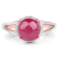 Load image into Gallery viewer, 14K Rose Gold Plated 5.05 Carat Glass Filled Ruby .925 Sterling Silver Ring