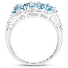 Load image into Gallery viewer, 1.50 Carat Genuine Swiss Blue Topaz .925 Sterling Silver Ring