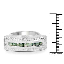 Load image into Gallery viewer, 1.08 Carat Genuine Green Sapphire .925 Sterling Silver Ring