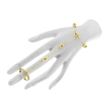 Load image into Gallery viewer, 14K Yellow Gold 1/4 Cttw Diamond Ring and Bracelet Hand Chain (G-H Color, SI1-SI2 Clarity) - 7"