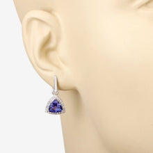 Load image into Gallery viewer, 3.86 Carat Genuine Tanzanite and White Diamond 14K White Gold Earrings