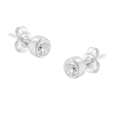 Load image into Gallery viewer, 10K White Gold 0.30 Cttw Round Brilliant-Cut Near Colorless Diamond Bezel-Set Stud Earrings (H-I Color, I1-I2 Clarity)
