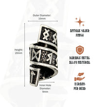 Load image into Gallery viewer, Rune Beard Rings - (Silver - 8)