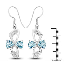 Load image into Gallery viewer, 5.06 Carat Genuine Blue Topaz and White Topaz .925 Sterling Silver Earrings