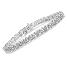 Load image into Gallery viewer, 10k White Gold 2 cttw Diamond Fan-Shaped Link Tennis Bracelet (I-J Clarity, I3 Color) - Size 7.25"
