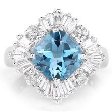 Load image into Gallery viewer, 5.19 Carat Genuine London Blue Topaz & White Topaz .925 Sterling Silver Ring