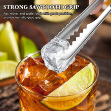 Load image into Gallery viewer, 5 inches Ice Tongs for Ice Bucket, Stainless Steel Ice Tongs with Teeth 6-PACK