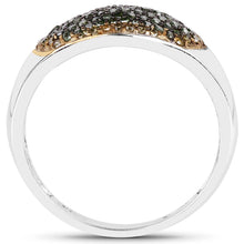 Load image into Gallery viewer, 0.45 Carat Genuine Green Diamond and Yellow Diamond .925 Sterling Silver Ring
