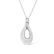 Load image into Gallery viewer, .925 Sterling Silver Prong-Set Diamond Accent Fashion Double Drop Design 18" Pendant Necklace (I-J Color, I1-I2 Clarity)