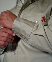 Load image into Gallery viewer, FR Western Style Pearl Snap - Khaki - With U.S Flag