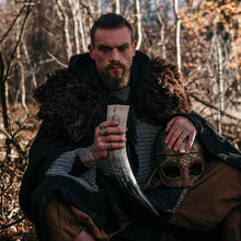 Load image into Gallery viewer, Drinking Horn Set (3) with Iron Stand