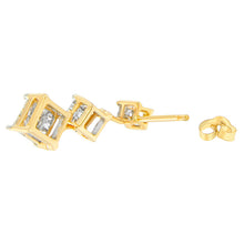 Load image into Gallery viewer, 14K Yellow Gold 1 cttw Princess Cut Diamond Earrings (H-I, SI1-SI2)