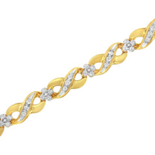 Load image into Gallery viewer, 10K Yellow Gold Round-Cut Diamond Infinite Love Bracelet (1.00 cttw, I-J Color, I2-I3 Clarity)