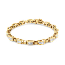 Load image into Gallery viewer, 14K Yellow Gold 2 1/2 Cttw Princess-Cut Diamond Link Tennis Bracelet (H-I Color, SI2-I1 Clarity) - 7.25"