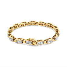 Load image into Gallery viewer, 14K Yellow Gold 2 1/2 Cttw Princess-Cut Diamond Link Tennis Bracelet (H-I Color, SI2-I1 Clarity) - 7.25"
