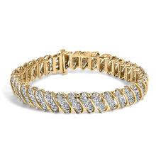 Load image into Gallery viewer, 10K Yellow Gold 3.0 Cttw Diamond S-Link Bracelet