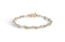 Load image into Gallery viewer, 10K Yellow and White Gold 2.00 Cttw Diamond "S" Link 7" Bracelet (H-I Color, I2-I3 Clarity)