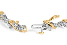 Load image into Gallery viewer, 10K Yellow and White Gold 2.00 Cttw Diamond "S" Link 7" Bracelet (H-I Color, I2-I3 Clarity)