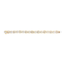 Load image into Gallery viewer, 14K Yellow Gold 9 7/8 Cttw Princess and Baguette Diamond Bow and Box Link Tennis Bracelet (G-H Color, VS1-VS2 Clarity) - 7" Inches