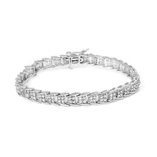 Load image into Gallery viewer, 10k White Gold 2 cttw Diamond Fan-Shaped Link Tennis Bracelet (I-J Clarity, I3 Color) - Size 7.25"