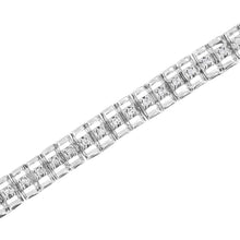 Load image into Gallery viewer, .925 Sterling Silver 1/10 Cttw Diamond Double-Link 7" Rolex Tennis Bracelet (I-J Color, I3 Clarity)
