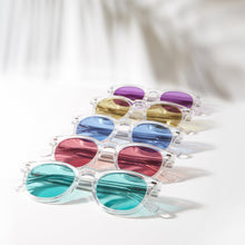 Load image into Gallery viewer, Clear Acetate Square Sunglass with Colored Lenses - Benson